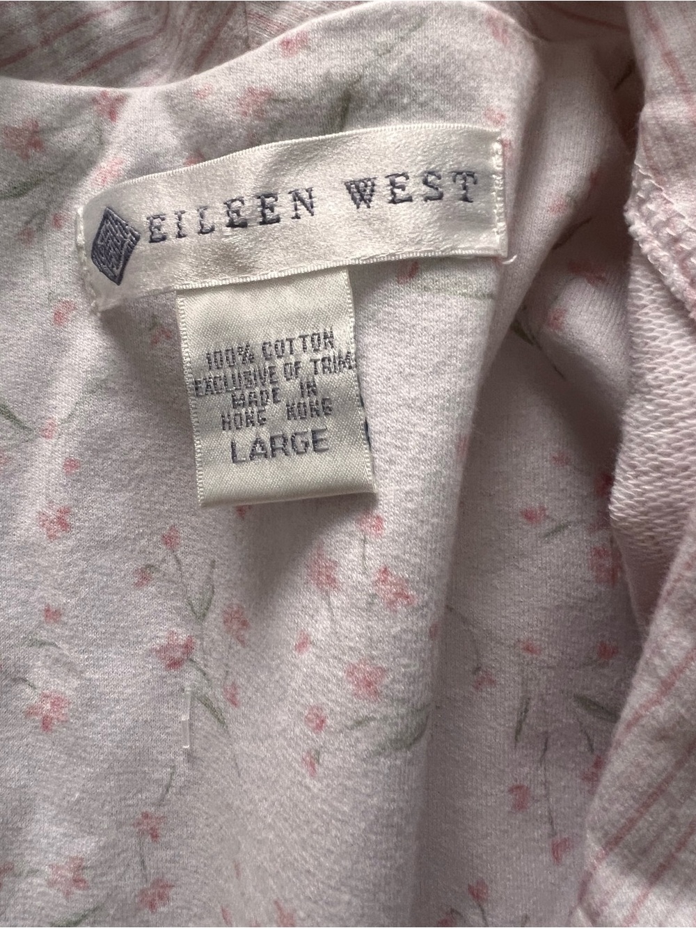 Eileen West Cotton Robe Large Pink Stripe Vintage - Picture 4 of 5